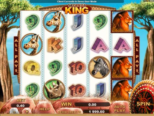 Savanna king slot game
